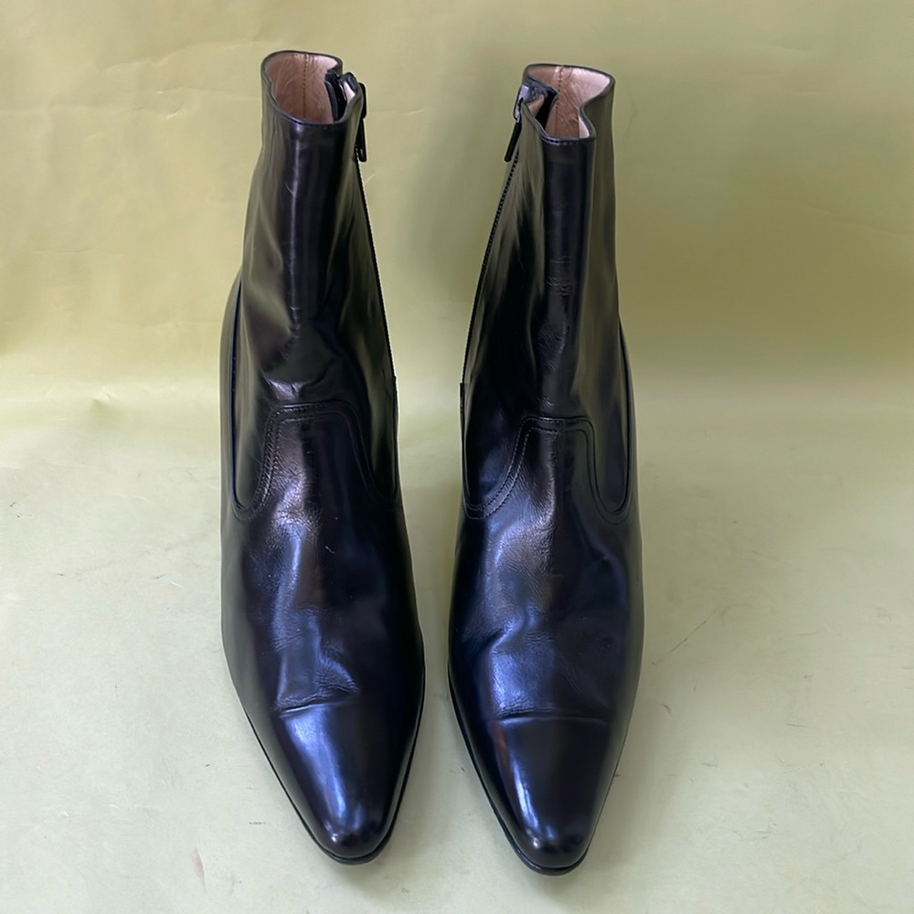 Black Manolo Blahnik all leather booties